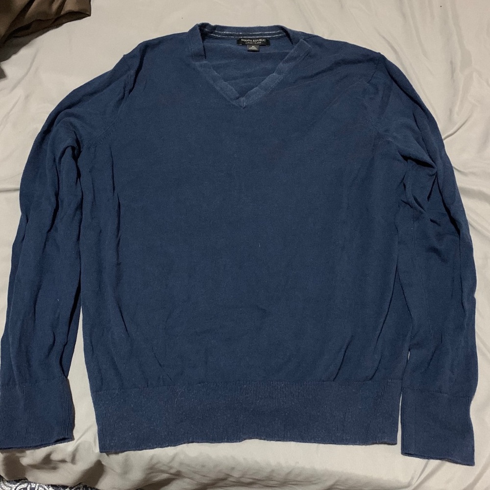J Crew mavy blue v neck sweater